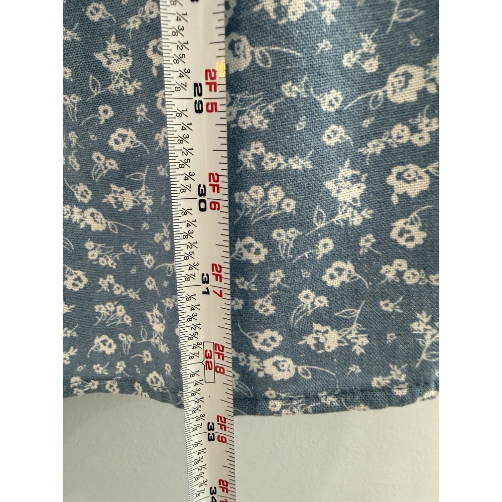 Iris Blue White Floral Babydoll Dress Medium Cottagecore Milkmaid Puff Sleeve - Picture 11 of 11
